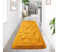 Ameha Yellow Rug For Livingroom Bedroom Kitchen Long Hallway Runner Ultra Soft Non Slip Fluffy Shaggy Rugs, 80X300 Cm