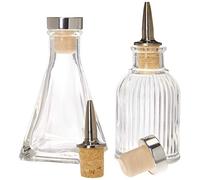 Amehla Bitters Bottle - Set of 2, 3oz Capacity with Dasher Caps and Stopper Caps - Dasher Bottles for Bitters - Elegant and Functional Bitters Bottles for Home or Professional Use