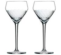 Amehla x The Educated Barfly Collection Coupe Glass Handblown Teardrop Nick and Nora Cocktail Glass - 6-ounce, Set of 2 Martini Glasses for Up Cocktails (Hand-Etched Honeycomb)