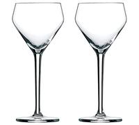 Amehla x The Educated Barfly Collection Coupe Glass Handblown Teardrop Nick and Nora Cocktail Glass - 6-ounce, Set of 2 Martini Glasses for Up Cocktails (Plain)