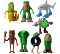 AMEHOAT Italian Brainrot Action Figures Set,8 Pcs Italian Brainrot Toys,Tung Tung Tung Sahur Figures,3D Collectible Figures Tralalero Tralala Desk Toy Gifts for Fans,Colleagues,Friends