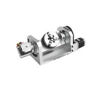 AMEHRU DIY cnc 5th 4th axis rotary axis with chuck table for cnc machine 3 jaws 100mm chuck center height 98mm cnc kit(With chuck)