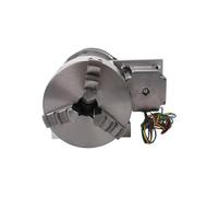 AMEHRU Hollow Shaft 4th Axis 3 Jaw 100mm Chuck CNC Rotary Table+Tailstock