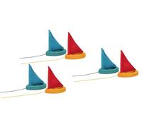 Ameisenkeks Puddle Ships Small Wooden Boats for Puddles Ponds Streams to Train - Pack of 6