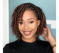 AMELI Passion Crochet Hair Extension 10 Inch Passion 8 Bundles Pre-Curled Short Passion Crochet Hair Extension for Black Women T30