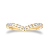 Amelia 18ct Yellow Gold 0.36cttw Diamond Wishbone Wedding Ring - Ring Size O