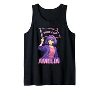 Amelia Anime Style Purple Goth Girl Aesthetic Name Design Tank Top
