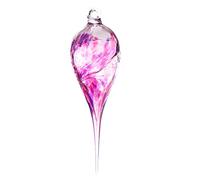 Amelia Art Glass Birthstone Teardrop February Amethyst