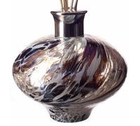 Amelia Art Glass Glass Reed Diffuser Oval in White & Grey Frosted