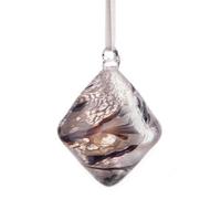 Amelia Art Glass Hanging Friendship Diamond Frosted Grey