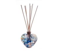 Amelia Art Glass Heart Reed Diffuser - White, Blue & Grey