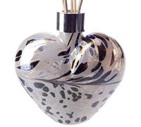 Amelia Art Glass Heart Shaped Reed Diffuser Black, Gold & White