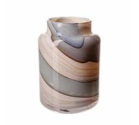 Amelia Art Glass Large Jar Vase in Smoked Meadows - Mouth Blown and Hand Decorated