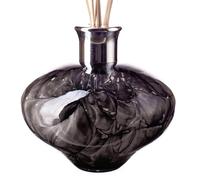 Amelia Art Glass Oval Reed Diffuser in Black & Grey (Black Marble Effect)
