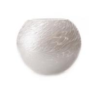 Amelia Art Glass Pearl White Globe Tealight Holder