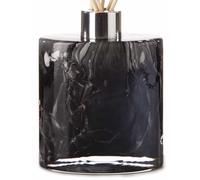 Amelia Art Glass Reed Diffuser Small Ellipse Cylinder in Black & Grey (Black Marble)