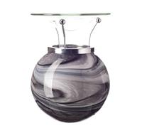 Amelia Art Glass Tealight Burner, Mouth Blown Glass, 16 cm Height, Night Sky