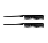 Amelia Beauty Products 3 Row Styler Brush, 8 in | Hair Styling Comb | Travel Hairbrush for women | Rat Tail Comb for Detangling (Black)