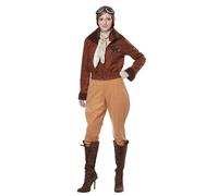 California Costumes 01524M Amelia Earhart/Aviator Character Adult Sized Costumes, Solid, Brown, Medium