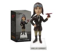 Amelia Earhart Collectible Aviation Bobblehead by Bobbletopia, Premium Polyresin Statue, Historical Woman Explorer and Pilot
