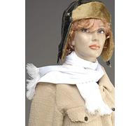 Amelia Earhart Style White Scarf 1930s Aviator Fancy Dress