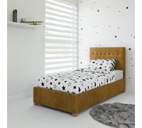 Amelia Fabric Ottoman Single Bed Rest Relax Mustard Single