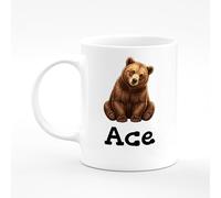 Amelia Gould Apparel Ace Name Mug Bear Cute Present Name Mug Gift 11oz Ceramic Coffee Tea Cup