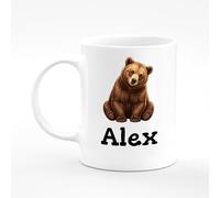 Amelia Gould Apparel Alex Name Mug Bear Cute Present Name Mug Gift 11oz Ceramic Coffee Tea Cup