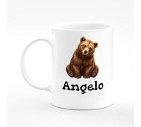 Amelia Gould Apparel Angelo Name Mug Bear Cute Present Name Mug Gift 11oz Ceramic Coffee Tea Cup