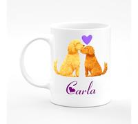 Amelia Gould Apparel Carla Dog Puppy Pet Love Letter Alphabet Name Mug Gift 11oz Ceramic Coffee Tea Cup Lab
