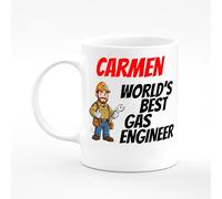 Amelia Gould Apparel Carmen Name Mug Gas Engineer Builder Plumber Heating Present Name Mug Gift 11oz Ceramic Coffee Tea Cup