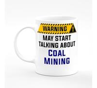 Amelia Gould Apparel Coal Mining May Start Talking About Warning Present Mug Gift 11oz Ceramic Coffee Tea Cup Work Funny