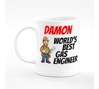 Amelia Gould Apparel Damon Name Mug Gas Engineer Builder Plumber Heating Present Name Mug Gift 11oz Ceramic Coffee Tea Cup