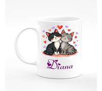Amelia Gould Apparel Diana Cat Pet Love Letter Alphabet Name Mug Gift 11oz Ceramic Coffee Tea Cup
