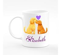 Amelia Gould Apparel Elizabeth Dog Puppy Pet Love Letter Alphabet Name Mug Gift 11oz Ceramic Coffee Tea Cup Lab