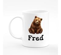 Amelia Gould Apparel Fred Name Mug Bear Cute Present Name Mug Gift 11oz Ceramic Coffee Tea Cup