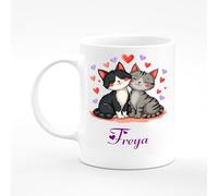 Amelia Gould Apparel Freya Cat Pet Love Letter Alphabet Name Mug Gift 11oz Ceramic Coffee Tea Cup