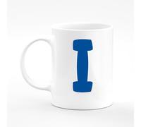 Amelia Gould Apparel I Alphabet Mug Letter Mugs Initial Tea Coffee Present Name Mug Gift 11oz Ceramic Cup Blue