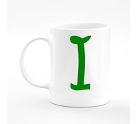 Amelia Gould Apparel I Alphabet Mug Letter Mugs Initial Tea Coffee Present Name Mug Gift 11oz Ceramic Cup Green