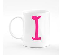 Amelia Gould Apparel I Alphabet Mug Letter Mugs Initial Tea Coffee Present Name Mug Gift 11oz Ceramic Cup Pink