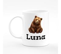 Amelia Gould Apparel Luna Name Mug Bear Cute Present Name Mug Gift 11oz Ceramic Coffee Tea Cup