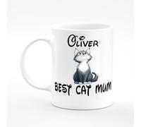 Amelia Gould Apparel Oliver Best CAT Mum Kitten Love Friend Name Mug Gift 11oz Ceramic Coffee Tea Cup