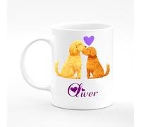 Amelia Gould Apparel Oliver Dog Puppy Pet Love Letter Alphabet Name Mug Gift 11oz Ceramic Coffee Tea Cup Lab