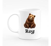Amelia Gould Apparel Roy Name Mug Bear Cute Present Name Mug Gift 11oz Ceramic Coffee Tea Cup