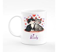 Amelia Gould Apparel Rudy Cat Pet Love Letter Alphabet Name Mug Gift 11oz Ceramic Coffee Tea Cup