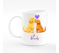 Amelia Gould Apparel Rudy Dog Puppy Pet Love Letter Alphabet Name Mug Gift 11oz Ceramic Coffee Tea Cup Lab