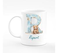 Amelia Gould Apparel Rupert Letter Bear Animal Present Name Mug Gift 11oz Ceramic Coffee Tea Cup