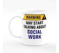 Amelia Gould Apparel Social Work May Start Talking About Warning Present Mug Gift 11oz Ceramic Coffee Tea Cup Work Funny