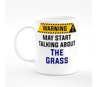 Amelia Gould Apparel The Grass May Start Talking About Warning Present Mug Gift 11oz Ceramic Coffee Tea Cup Work Funny