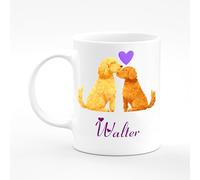Amelia Gould Apparel Walter Dog Puppy Pet Love Letter Alphabet Name Mug Gift 11oz Ceramic Coffee Tea Cup Lab